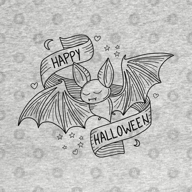 Cute Halloween Bat by valentinahramov